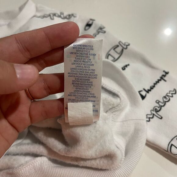 Champion White & Black Logo Sweatshirt - Size 3T - Picture 5 of 5